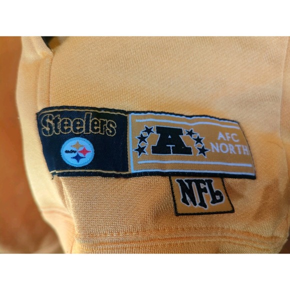 Vintage 2XL NFL Pittsburgh Steelers Yellow Black Hoodie AFC North Pockets Stains - Picture 6 of 15